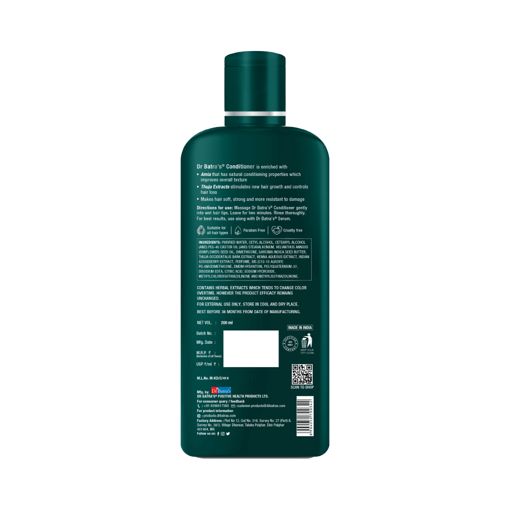 Dr Batra's Combo Pack of Hair Fall Control Serum 125ml, Conditioner 200ml and Hair Fall Control Oil 200ml - Image 4