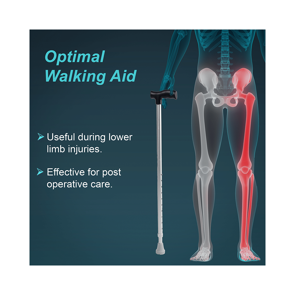 Tynor L-08 Walking Stick L Type Silver - Image 2