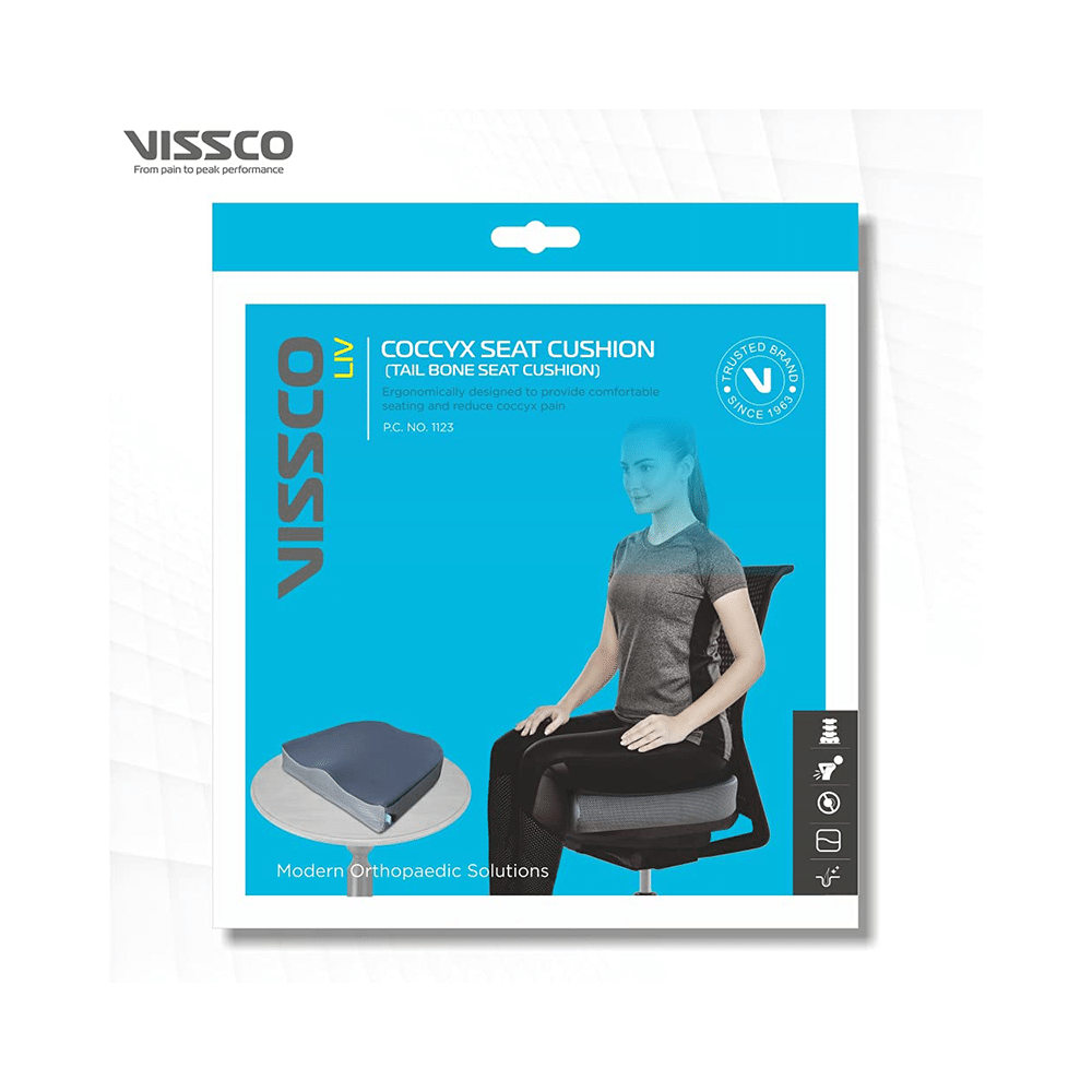 Vissco 1123 Liv Coccyx Seat Cushion (Tail Bone Seat Cushion Universal Grey - Image 9