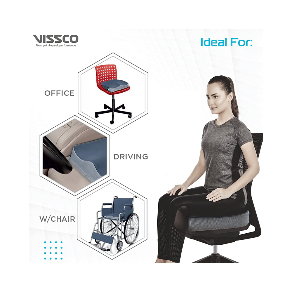 Vissco 1123 Liv Coccyx Seat Cushion (Tail Bone Seat Cushion Universal Grey - Image 7