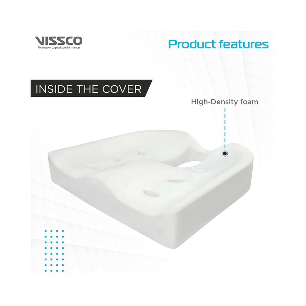 Vissco 1123 Liv Coccyx Seat Cushion (Tail Bone Seat Cushion Universal Grey - Image 4