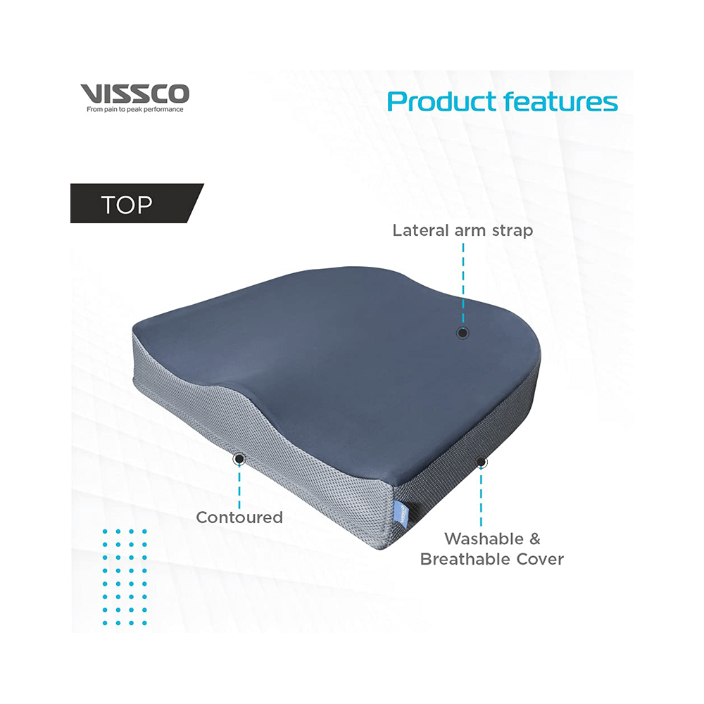 Vissco 1123 Liv Coccyx Seat Cushion (Tail Bone Seat Cushion Universal Grey - Image 3
