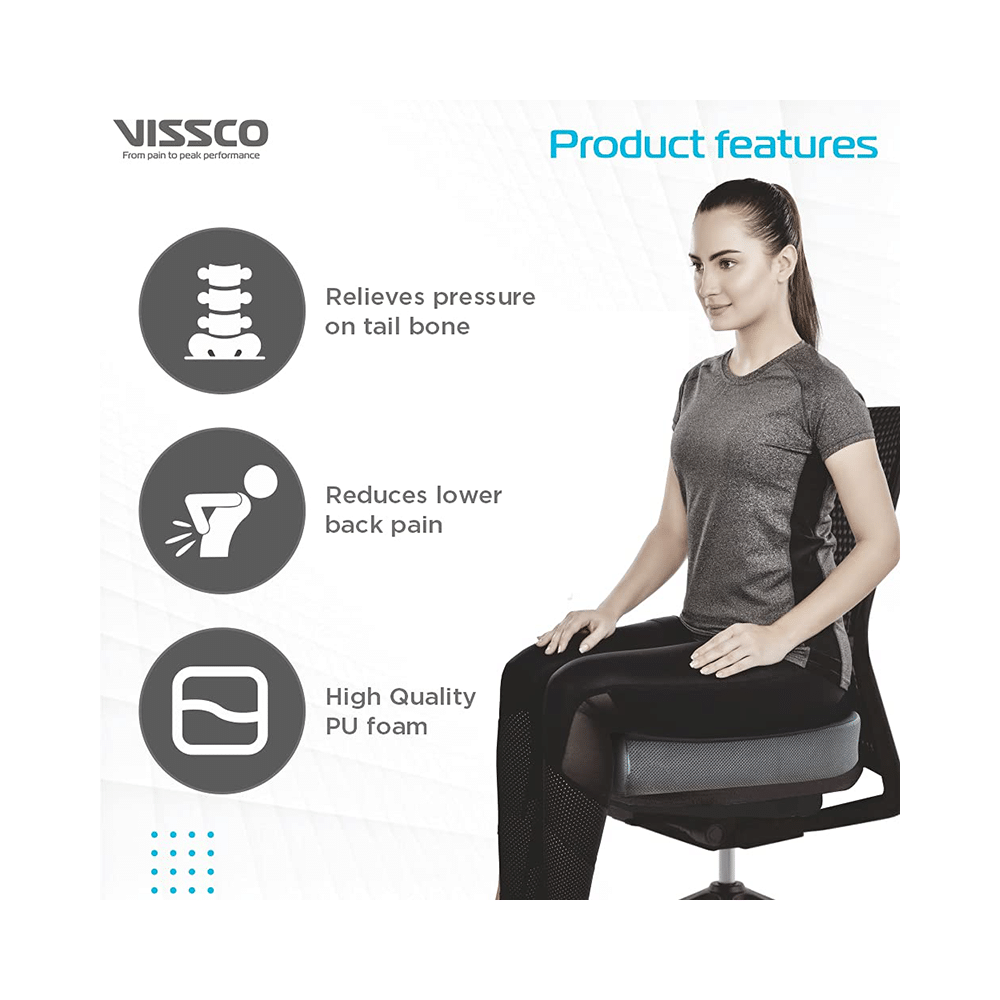 Vissco 1123 Liv Coccyx Seat Cushion (Tail Bone Seat Cushion Universal Grey - Image 6