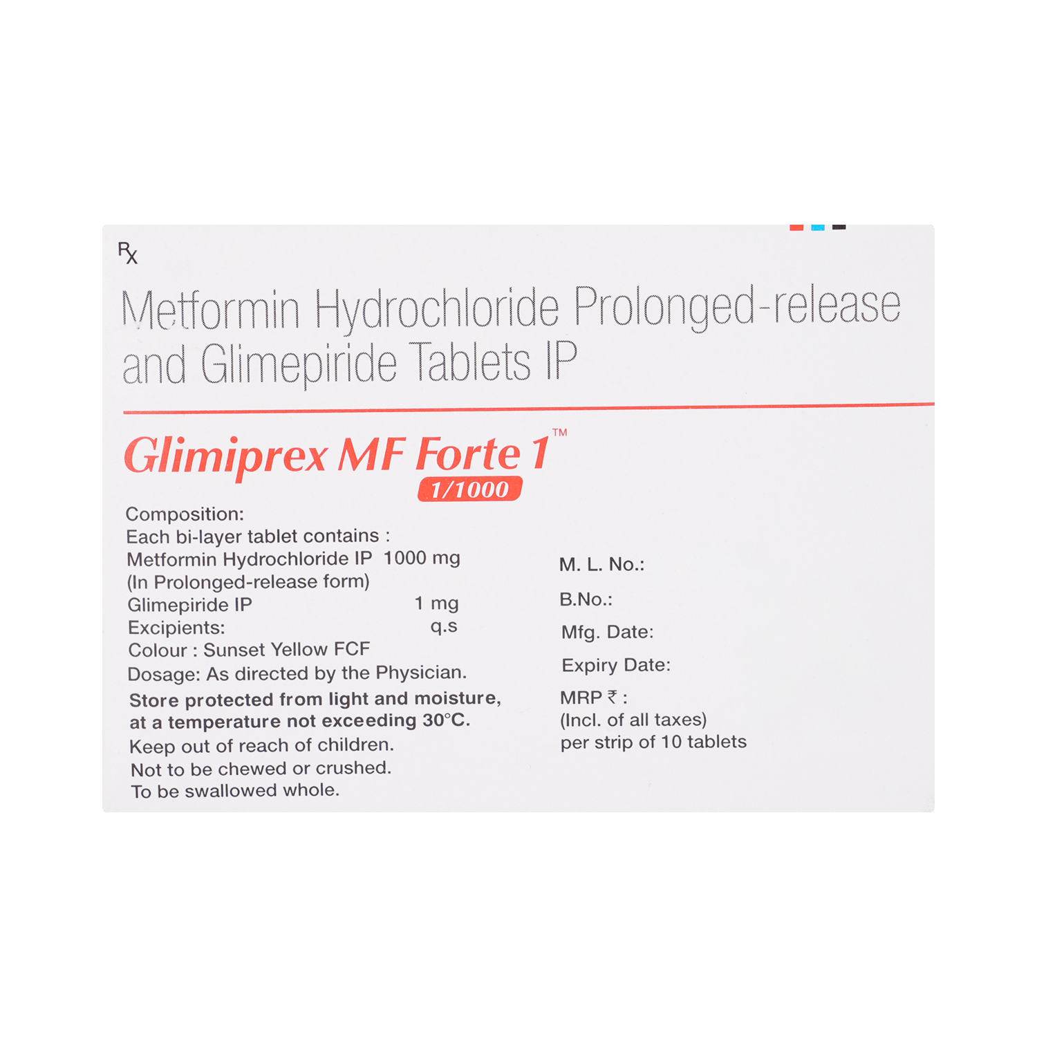Glimiprex MF Forte 1 Tablet PR - Image 3