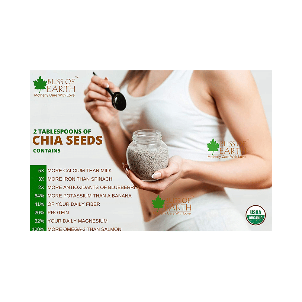 Bliss of Earth Certified Organic Chia Seeds (Raw) - Image 4