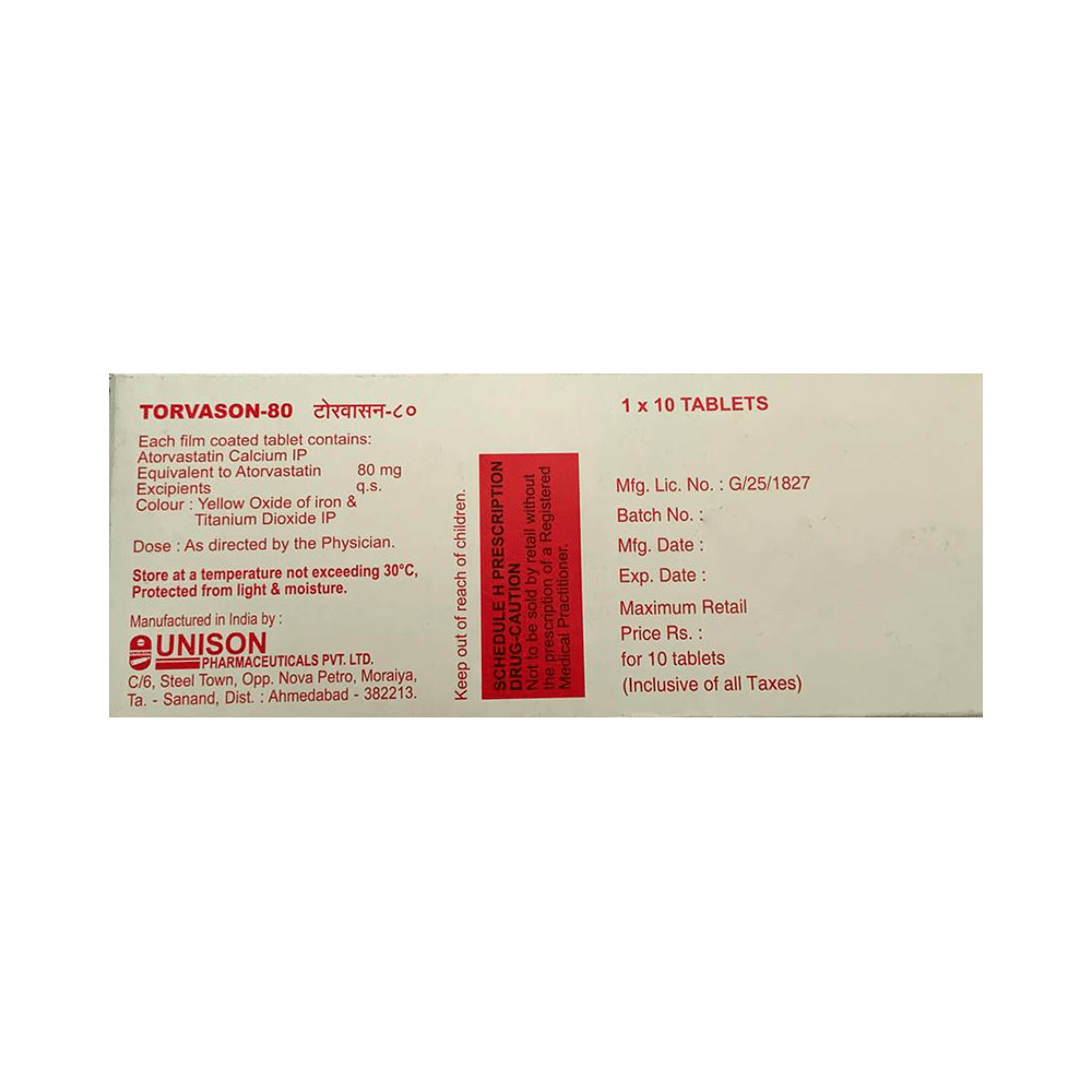 Torvason 80mg Tablet - Image 2