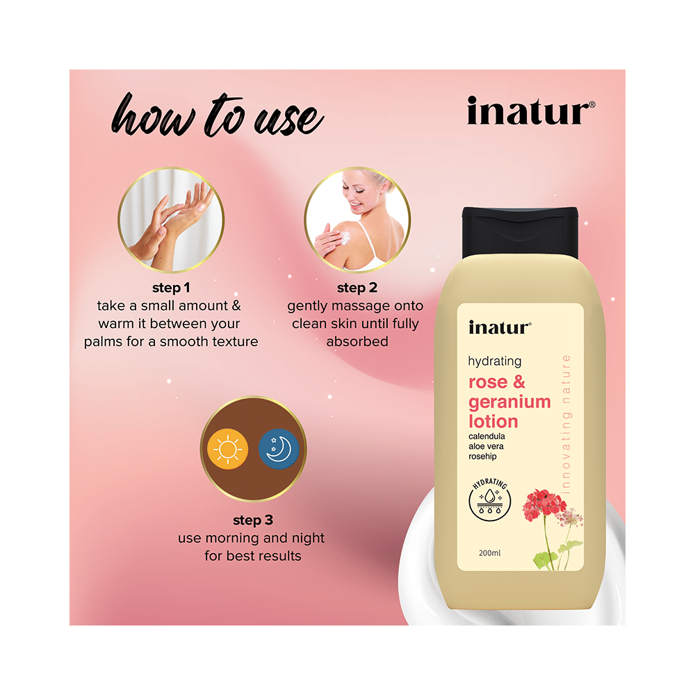 Inatur Body  Lotion Rose & Geranium Cleansing Intense - Image 7