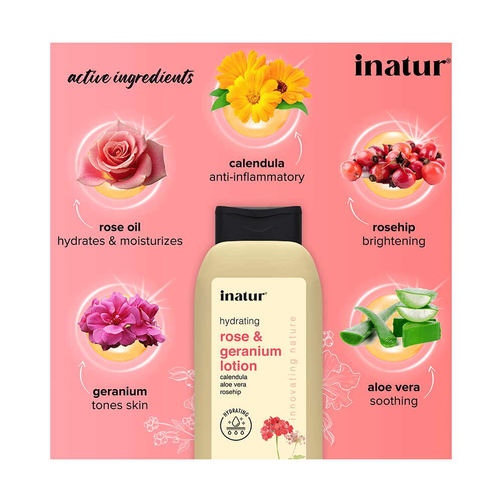 Inatur Body  Lotion Rose & Geranium Cleansing Intense - Image 9