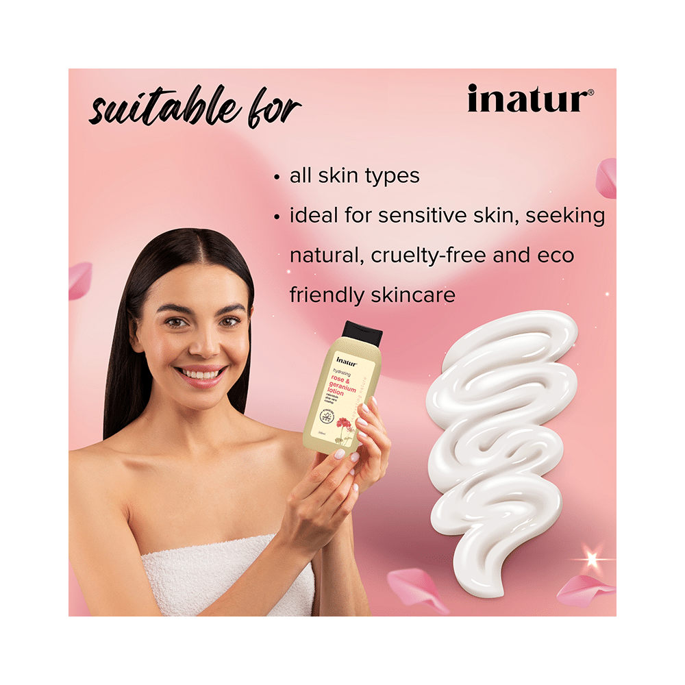 Inatur Body  Lotion Rose & Geranium Cleansing Intense - Image 5