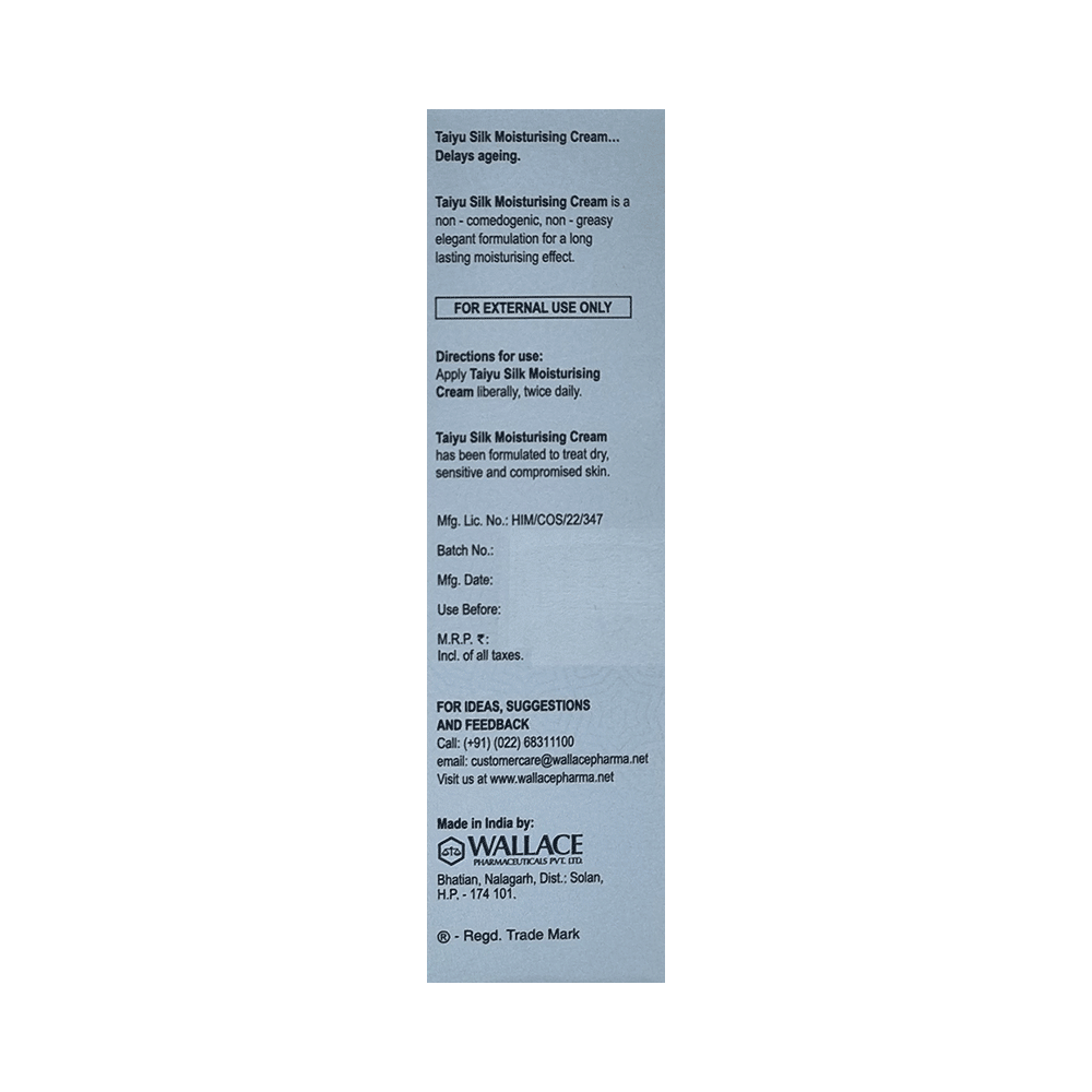 Taiyu Silk Moisturising Cream for Dry Skin |  Non-Greasy & Non-Comedogenic - Image 3