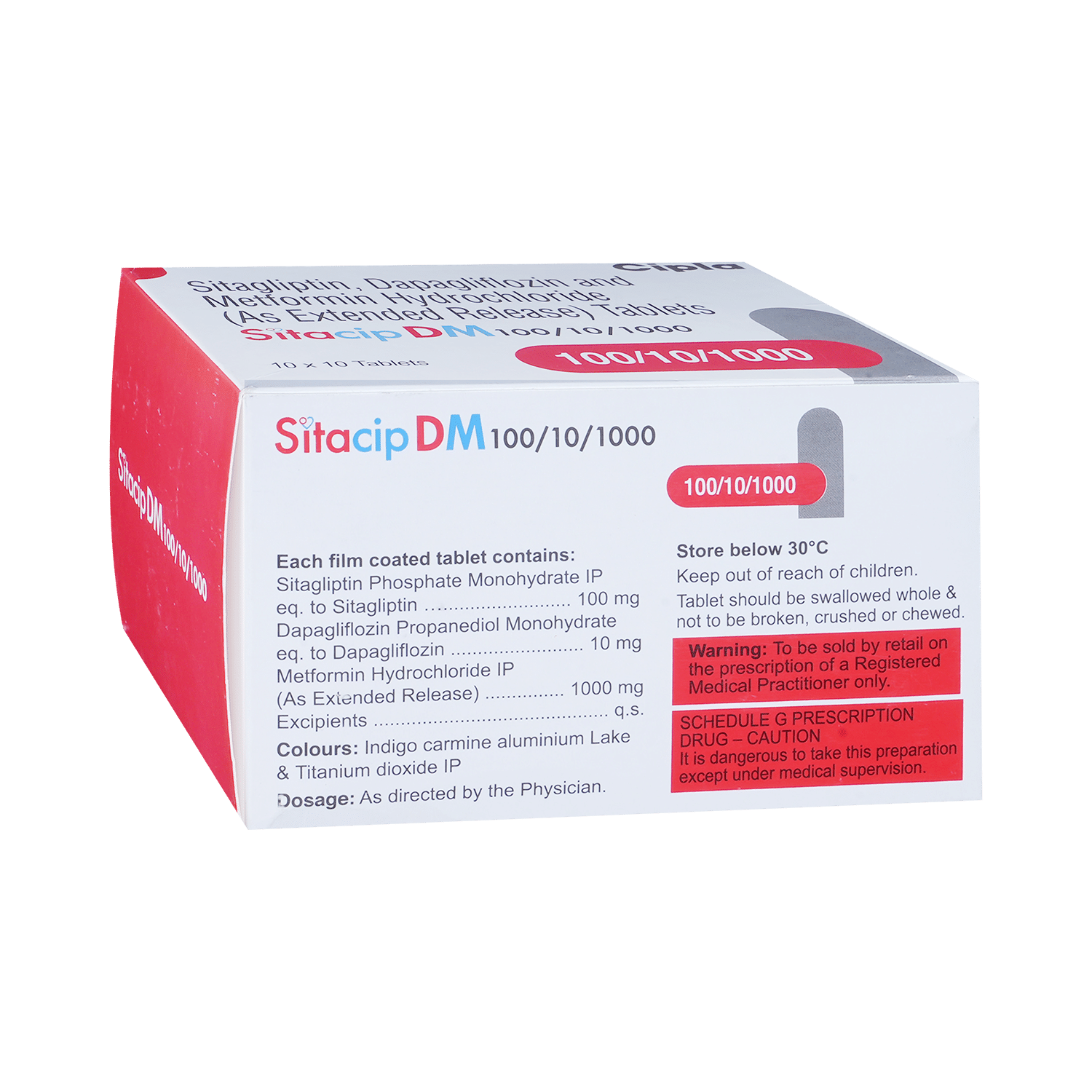 Sitacip DM 10mg/1000mg/100mg Tablet ER - Image 3