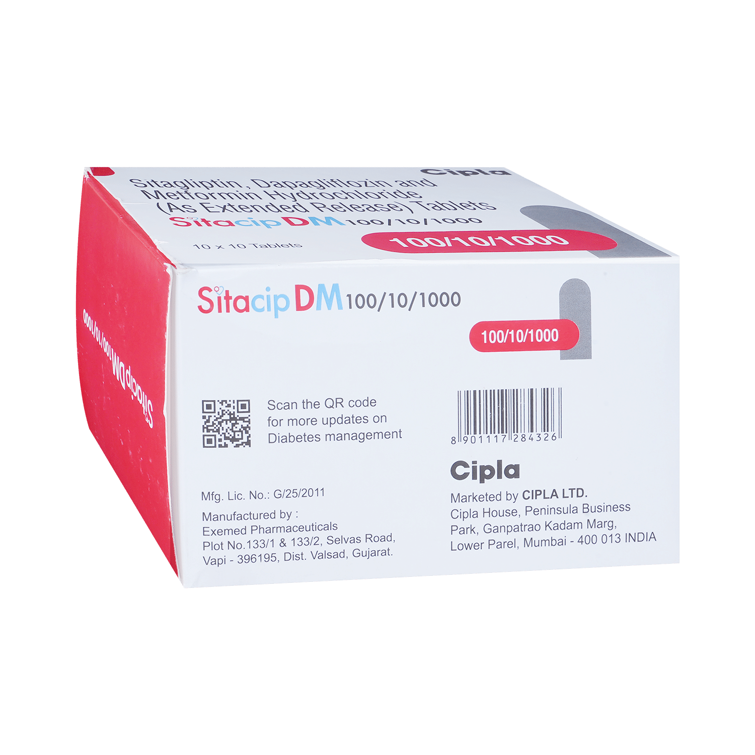 Sitacip DM 10mg/1000mg/100mg Tablet ER - Image 4
