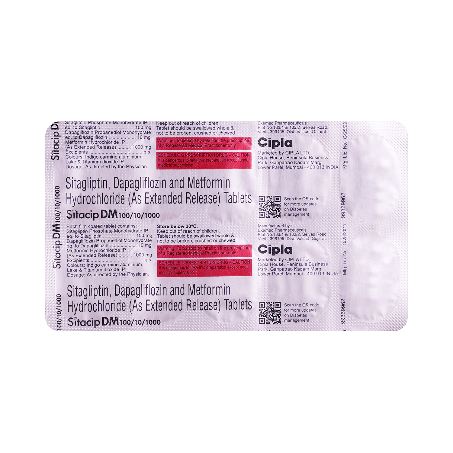 Sitacip DM 10mg/1000mg/100mg Tablet ER - Image 6