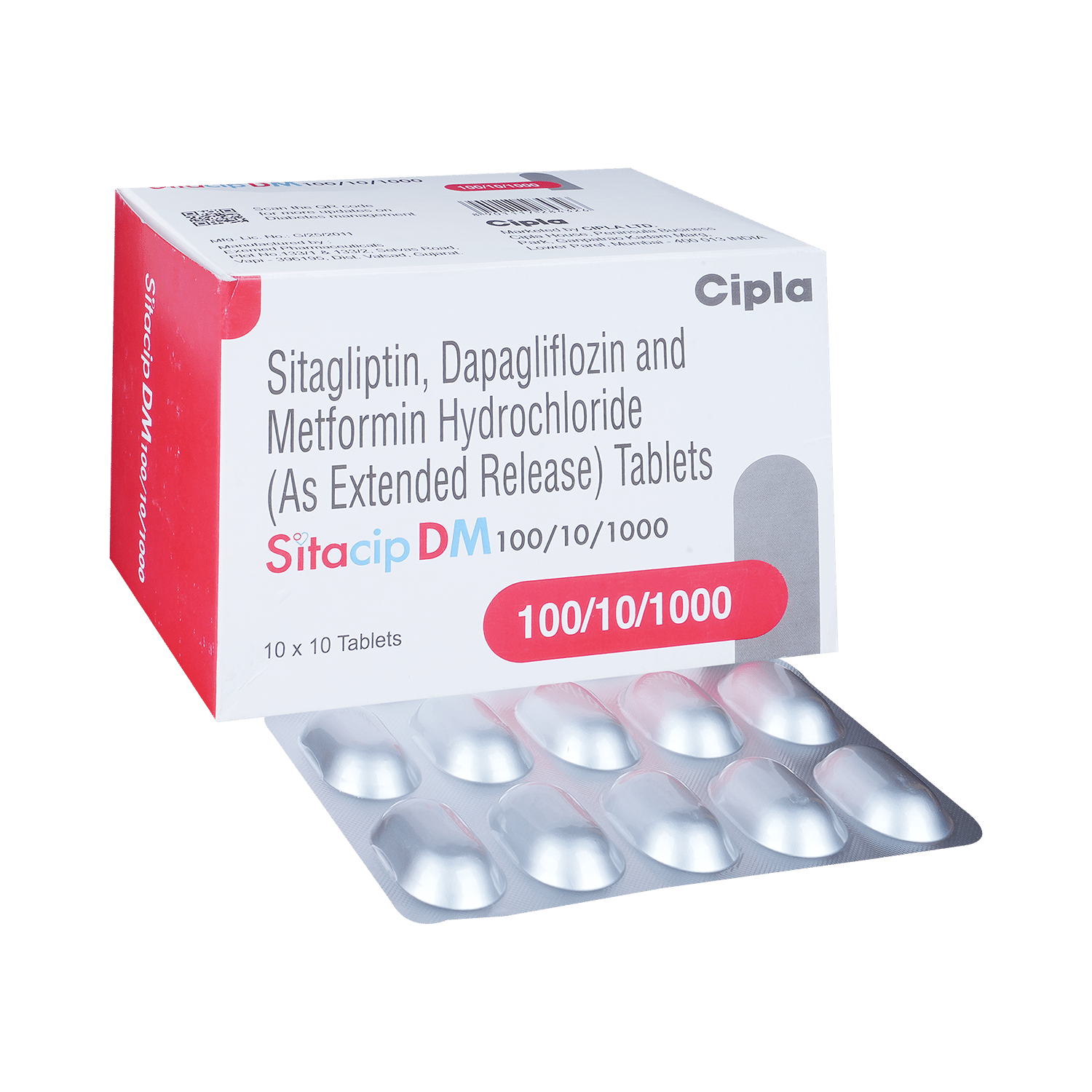 Sitacip DM 10mg/1000mg/100mg Tablet ER - Image 1