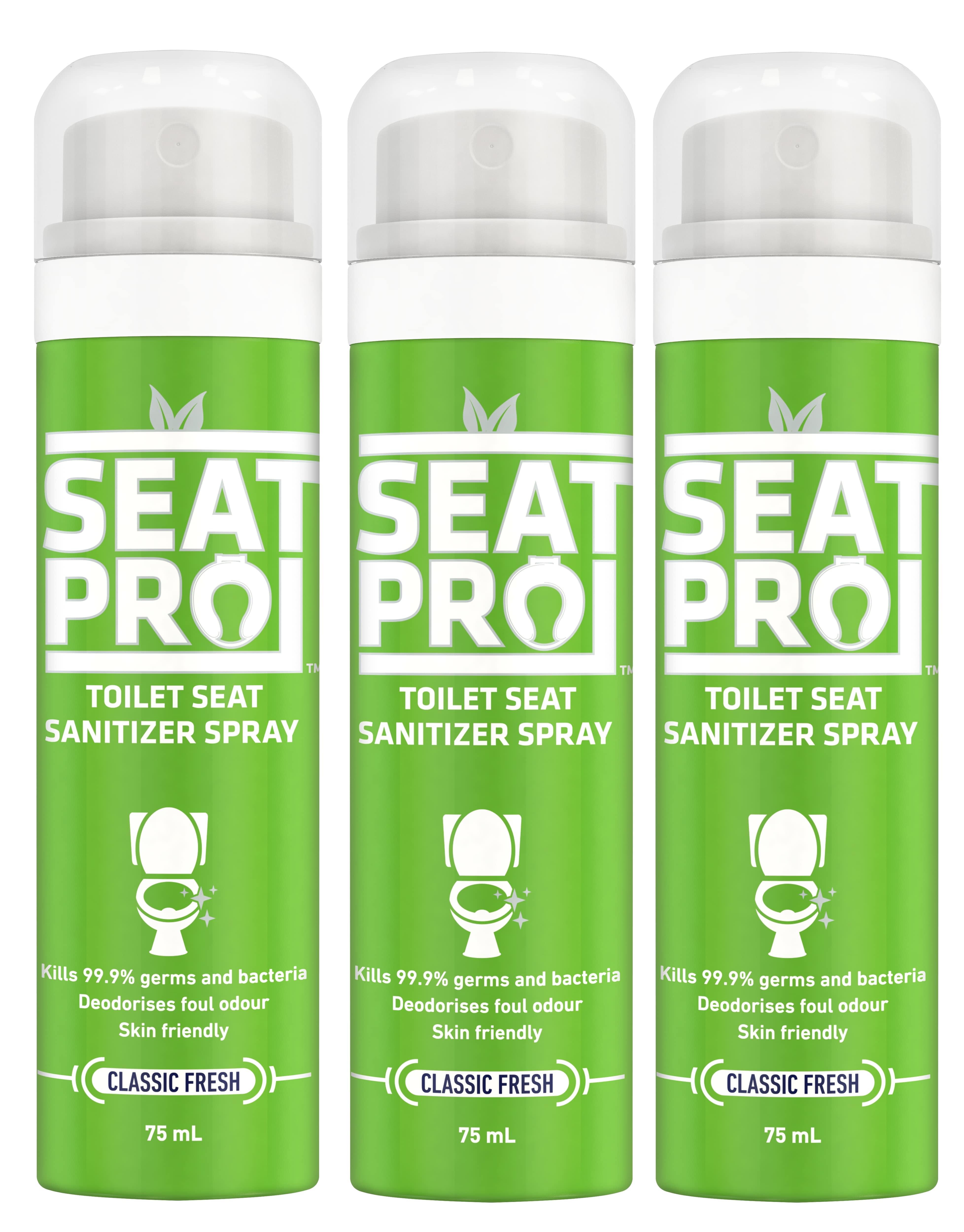 Seat Pro Toilet Seat Sanitizer Spray (75ml Each) Classic Fresh