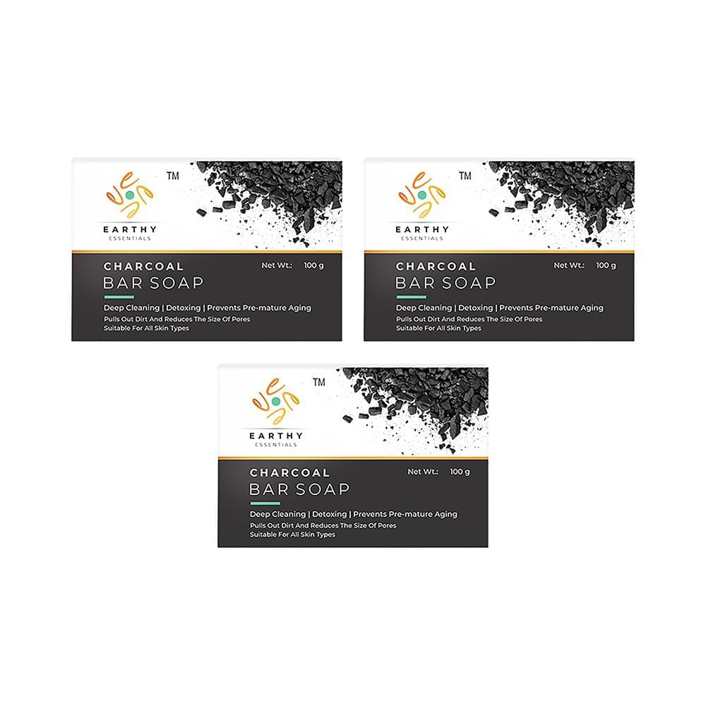 Earthy Essentials Charcoal Bar Soap (100gm Each)