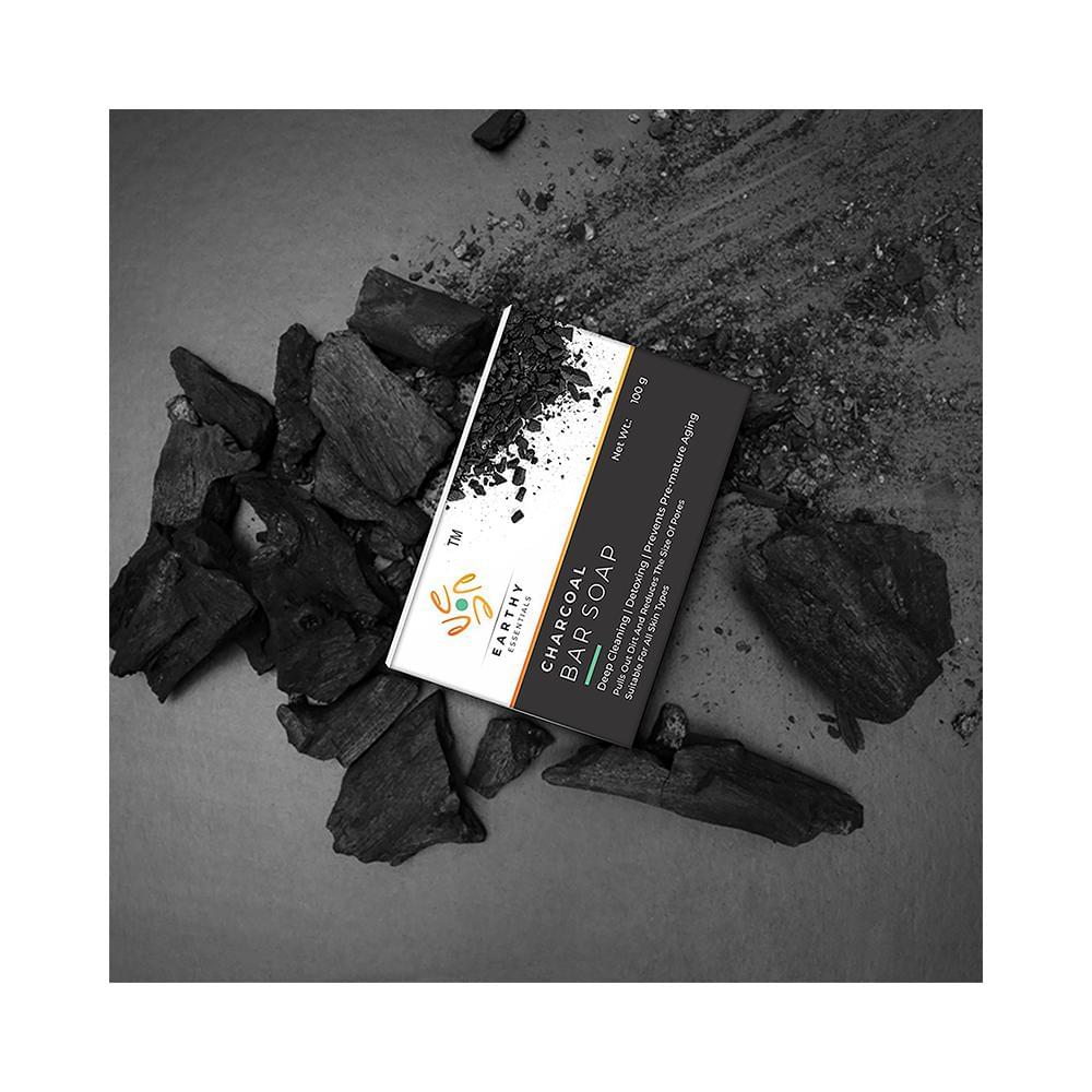 Earthy Essentials Charcoal Bar Soap (100gm Each) - Image 3