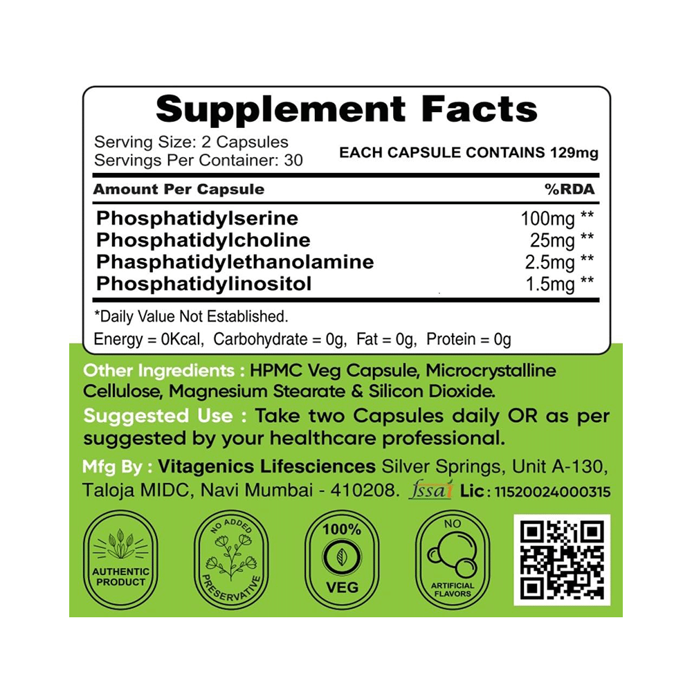 StemRx Phosphatidylserine Capsule for  Brain, Memory, Cognition & Antioxidant Capsule - Image 4