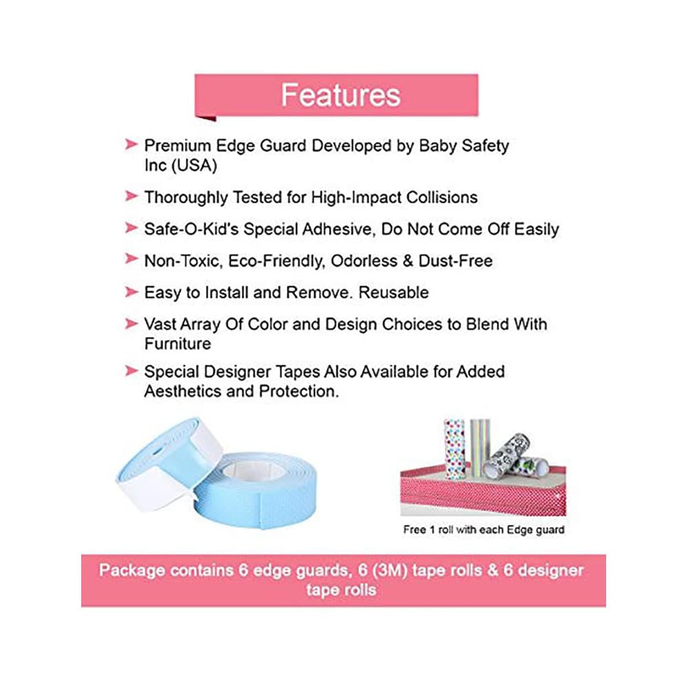 Safe-O-Kid 2mtr Long Patterned Edge Guard Rolls Blue - Image 2