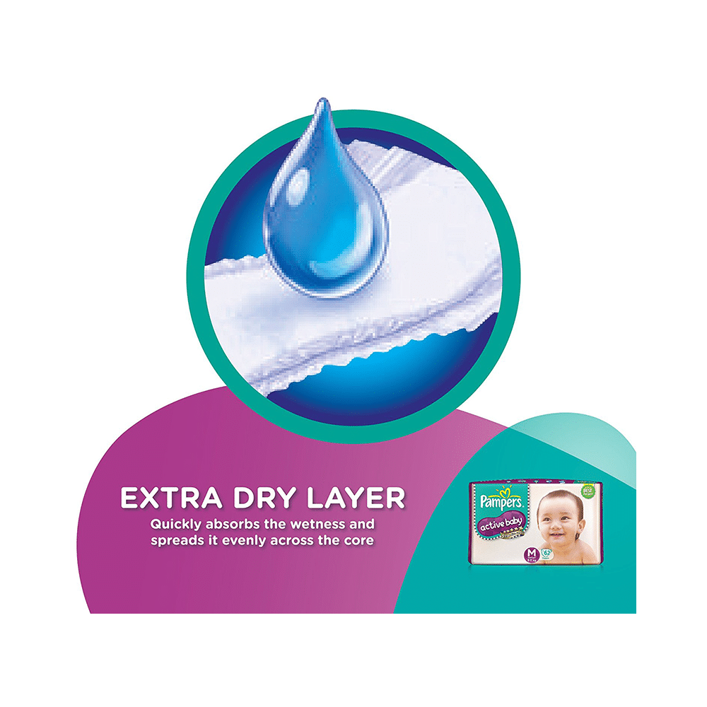 Pampers Active Baby with Comfortable Fit | Size Diaper Medium - Image 4