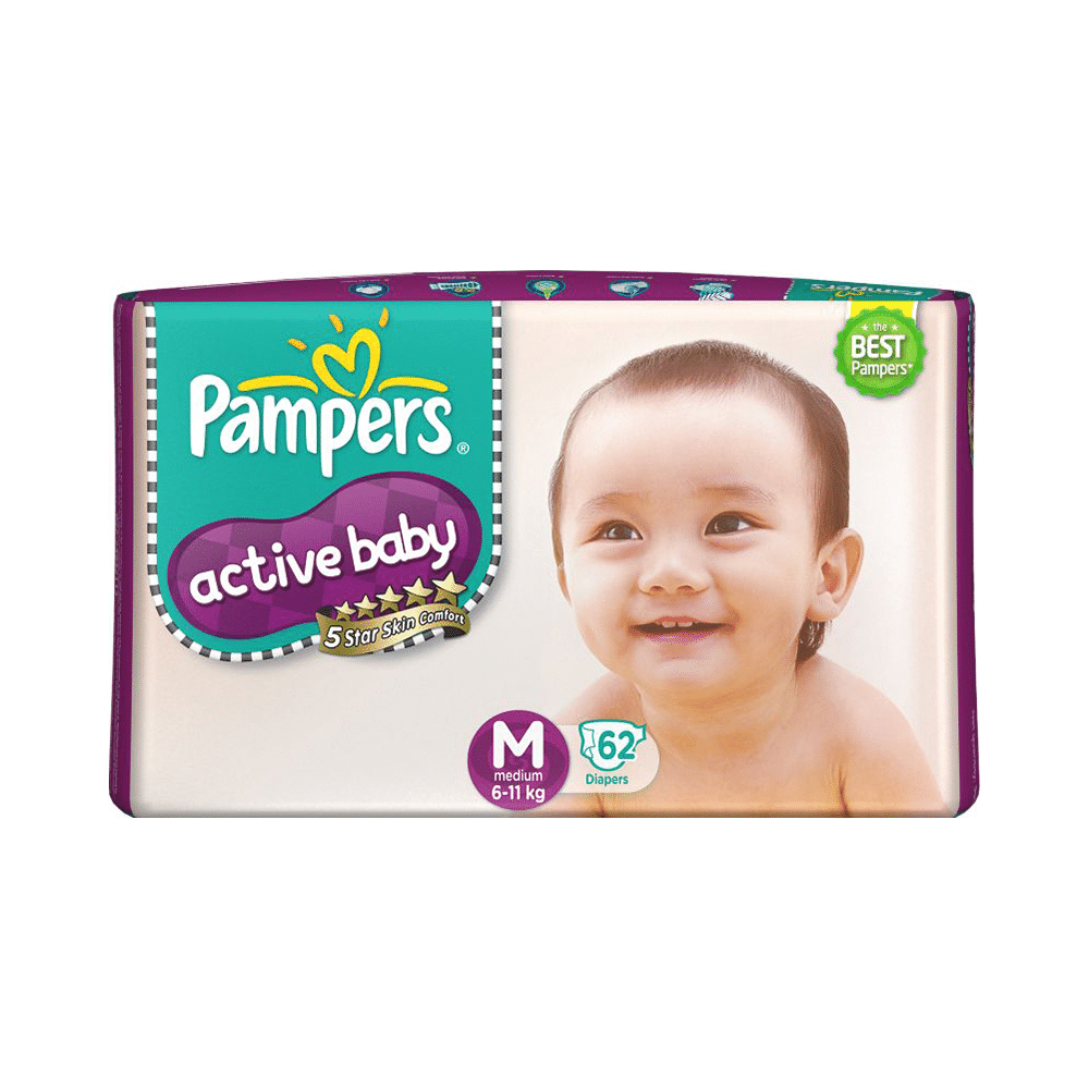 Pampers Active Baby with Comfortable Fit | Size Diaper Medium - Image 6