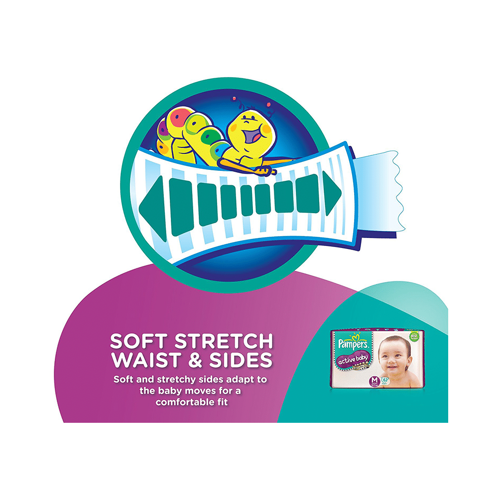 Pampers Active Baby with Comfortable Fit | Size Diaper Medium - Image 2