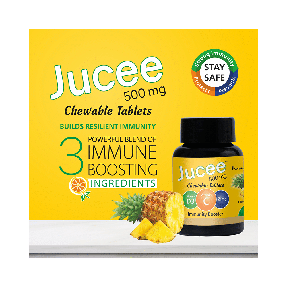 Jucee 500mg Chewable Tablet (60 Each) Delicious Pineapple - Image 3