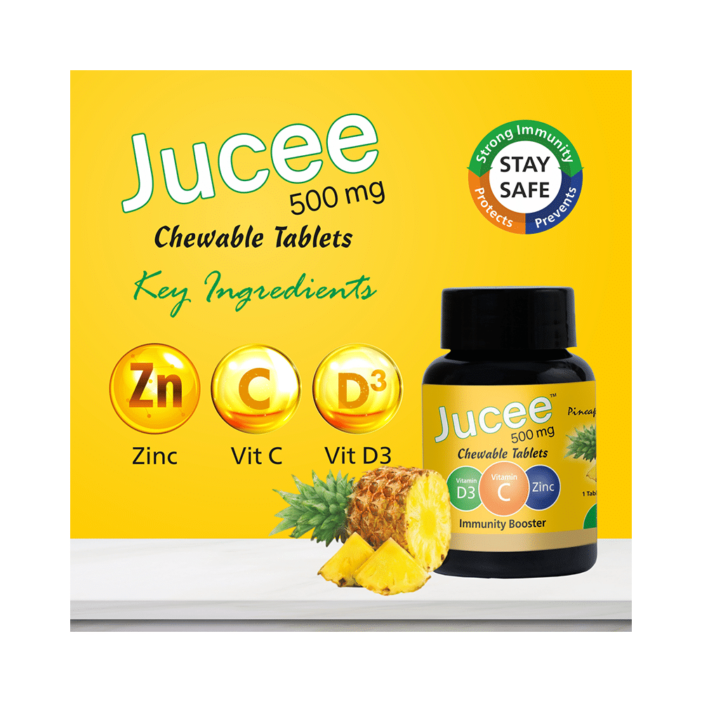 Jucee 500mg Chewable Tablet (60 Each) Delicious Pineapple - Image 4