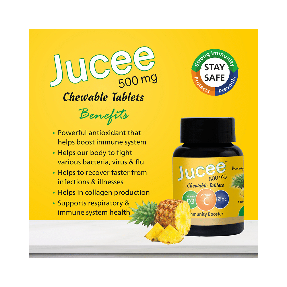 Jucee 500mg Chewable Tablet (60 Each) Delicious Pineapple - Image 5