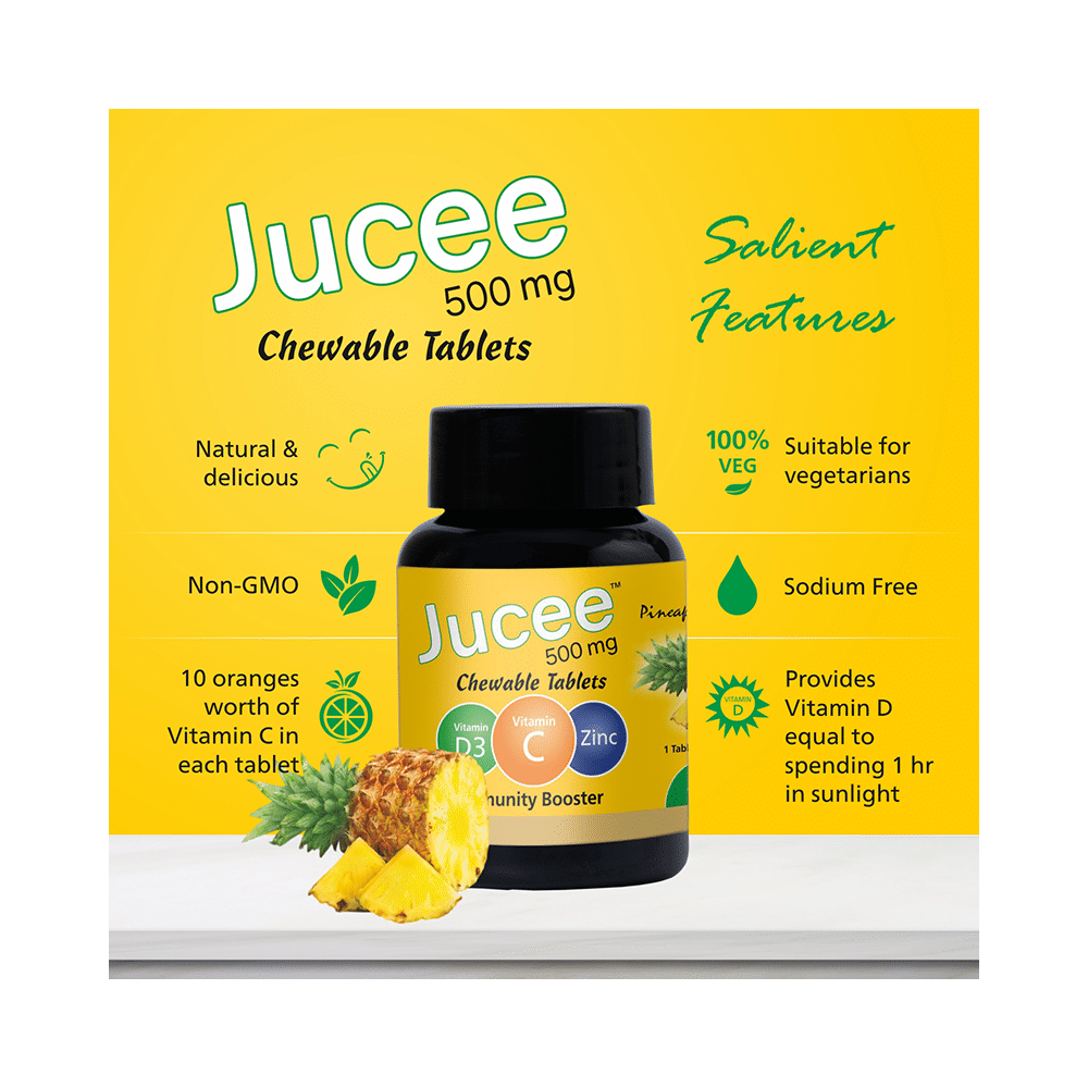 Jucee 500mg Chewable Tablet (60 Each) Delicious Pineapple - Image 6