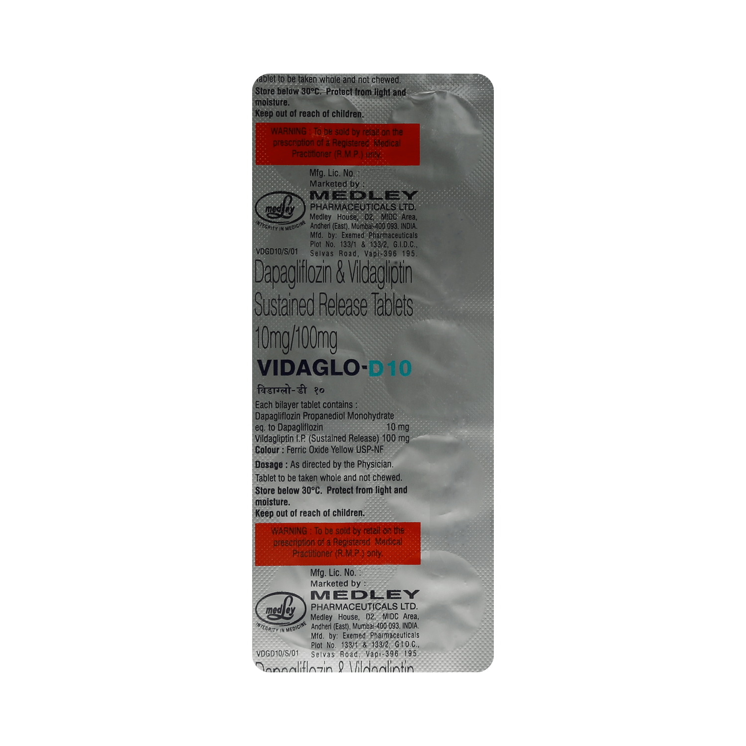 Vidaglo D 10mg/100mg Tablet - Image 6