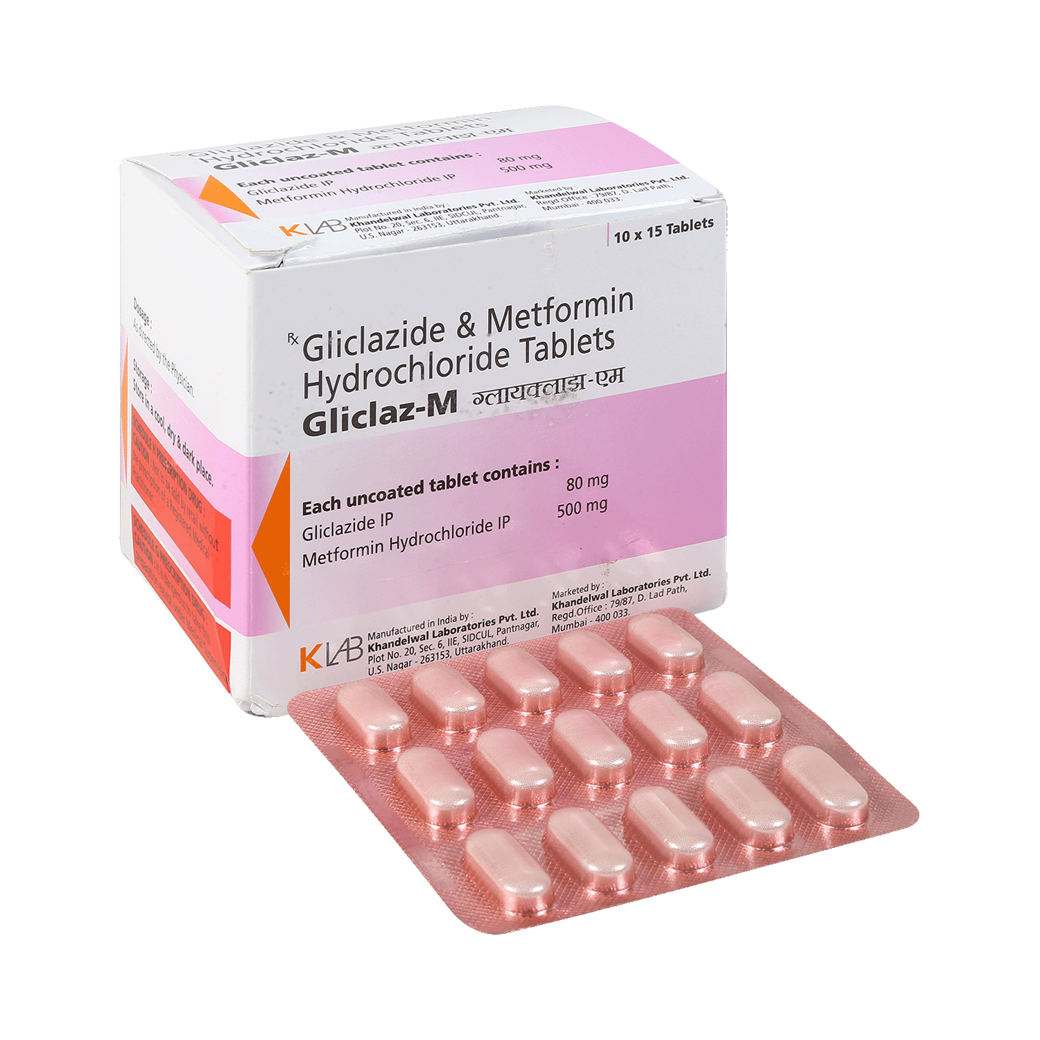 Gliclaz M 80 mg/500 mg Tablet