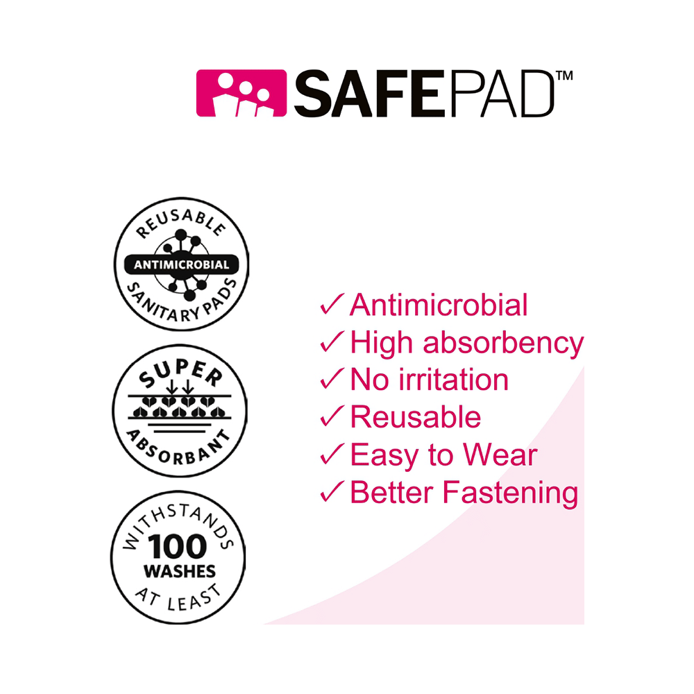 Safepad Day Reusable Sanitary Pad with Storage Bag Black - Image 5