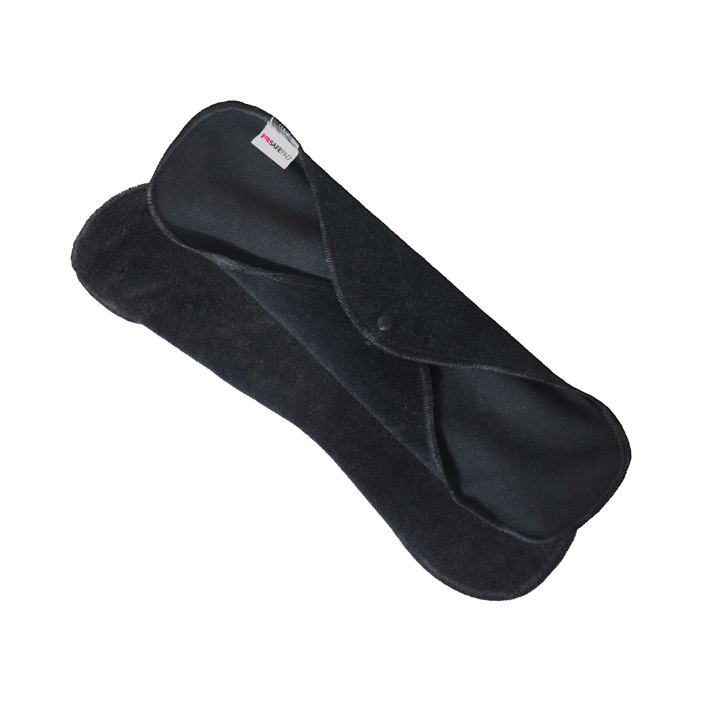 Safepad Day Reusable Sanitary Pad with Storage Bag Black