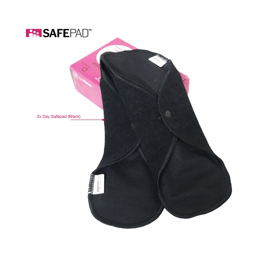 Safepad Day Reusable Sanitary Pad with Storage Bag Black - Image 2