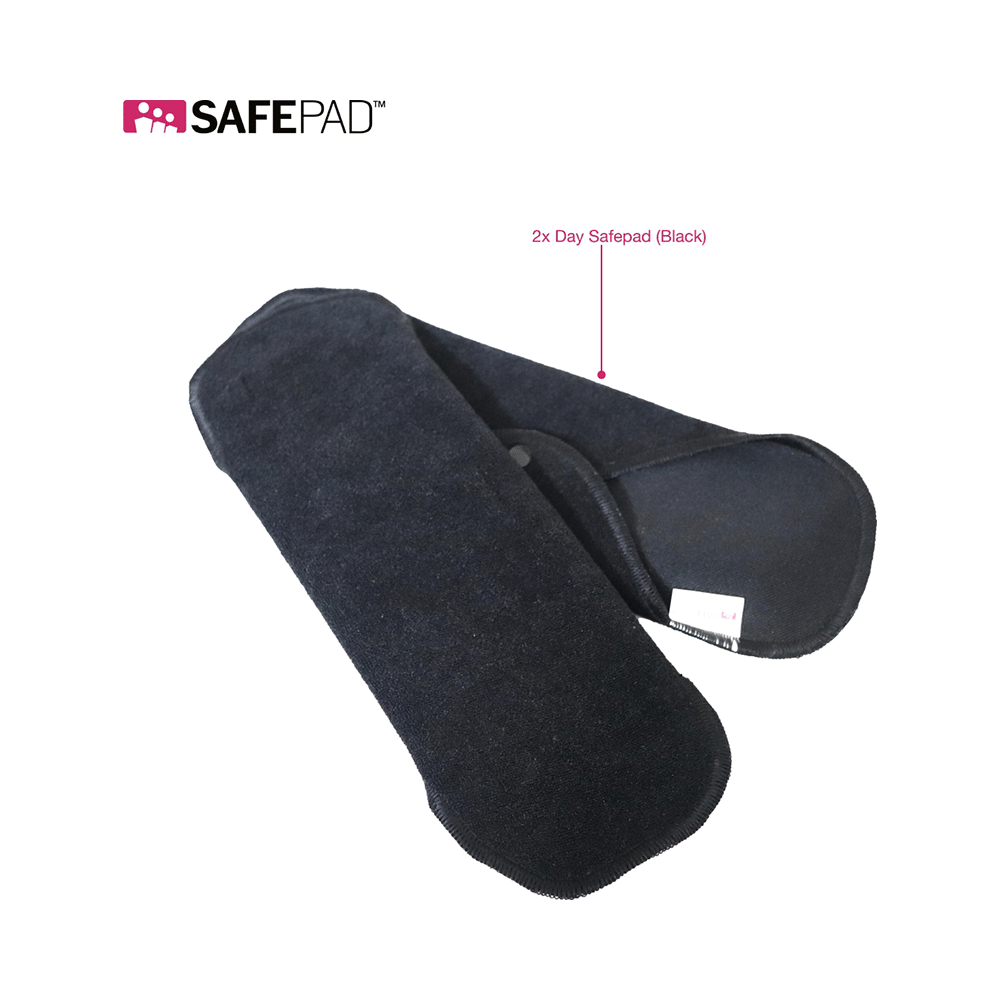 Safepad Day Reusable Sanitary Pad with Storage Bag Black - Image 3