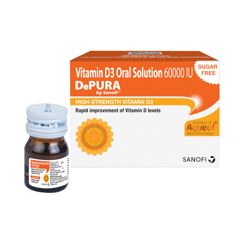 Combo Pack of Depura 60000 IU Vitamin D3 Oral Solution Sugar Free (5ml) & Depura Kids Nano Drop (15ml) - Image 5