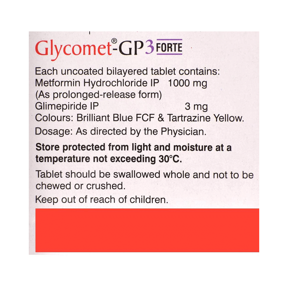Glycomet-GP 3 Forte  Tablet - Image 3