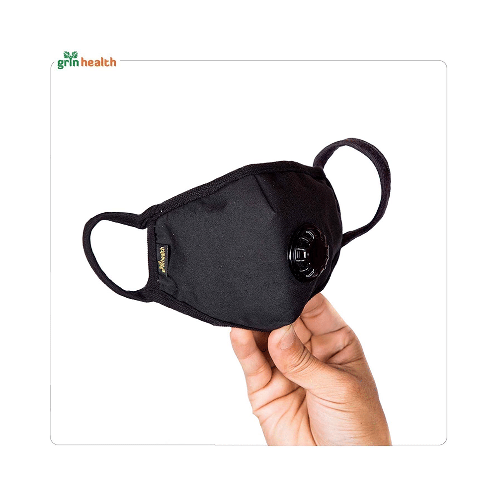 Grin Health N99 Anti-Pollution Face Mask, Particulate Respirator with Easy Exhalation Valve XL Black - Image 7