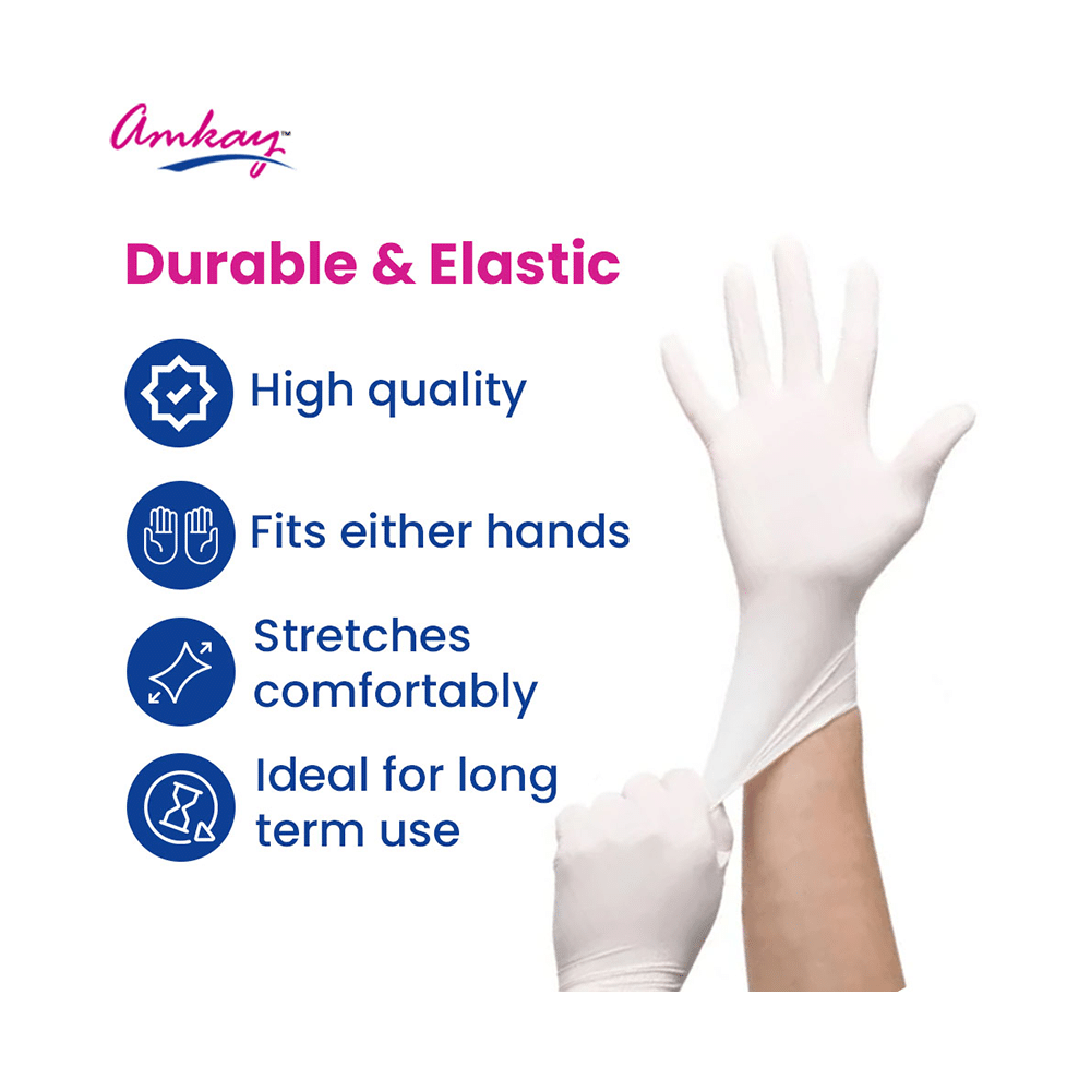 Amkay Disposable Latex Examination Gloves  Sterile Rubber Gloves Small - Image 2