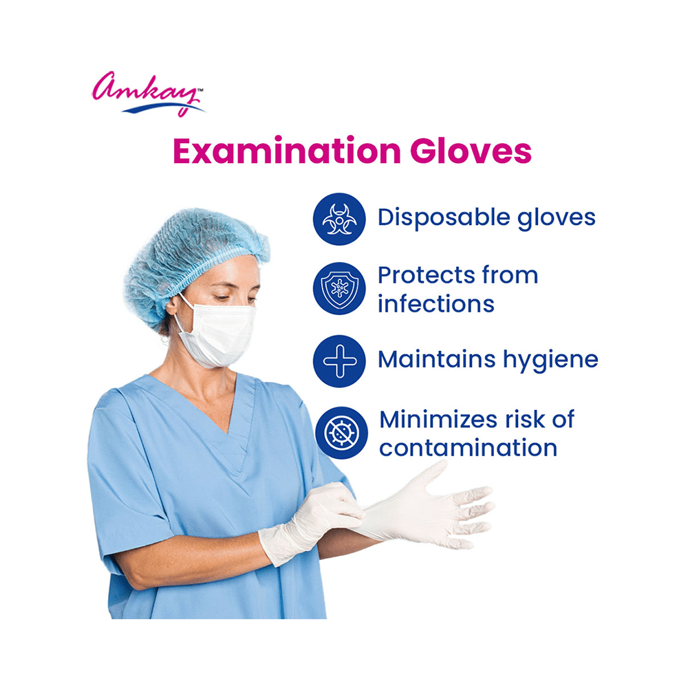 Amkay Disposable Latex Examination Gloves  Sterile Rubber Gloves Small - Image 4