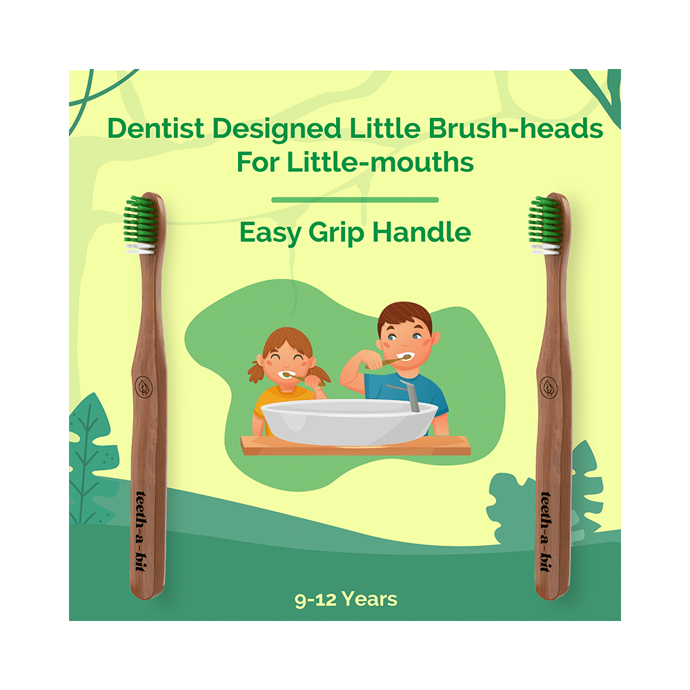 Teeth-A-Bit The Pledge Neem Toothbrush (9-12 Yrs) Hefty Forest Green - Image 2