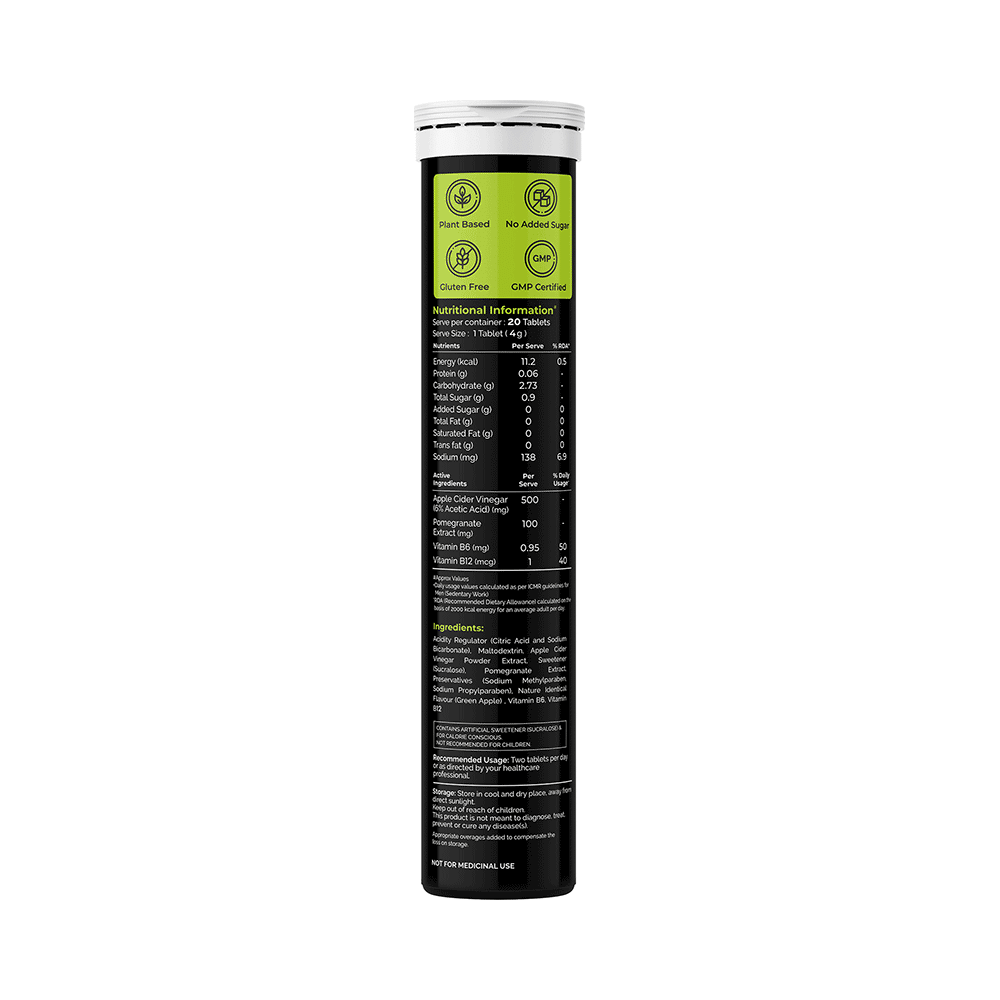 Auric Apple Cider Vinegar Effervescent Tablet with Vitamins B6, B12  (20 Each) - Image 3