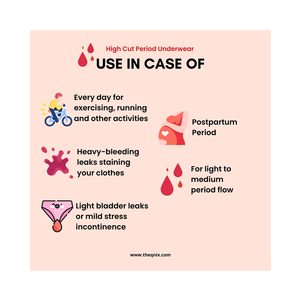 QNIX High Cut Period Underwear Small Black - Image 2