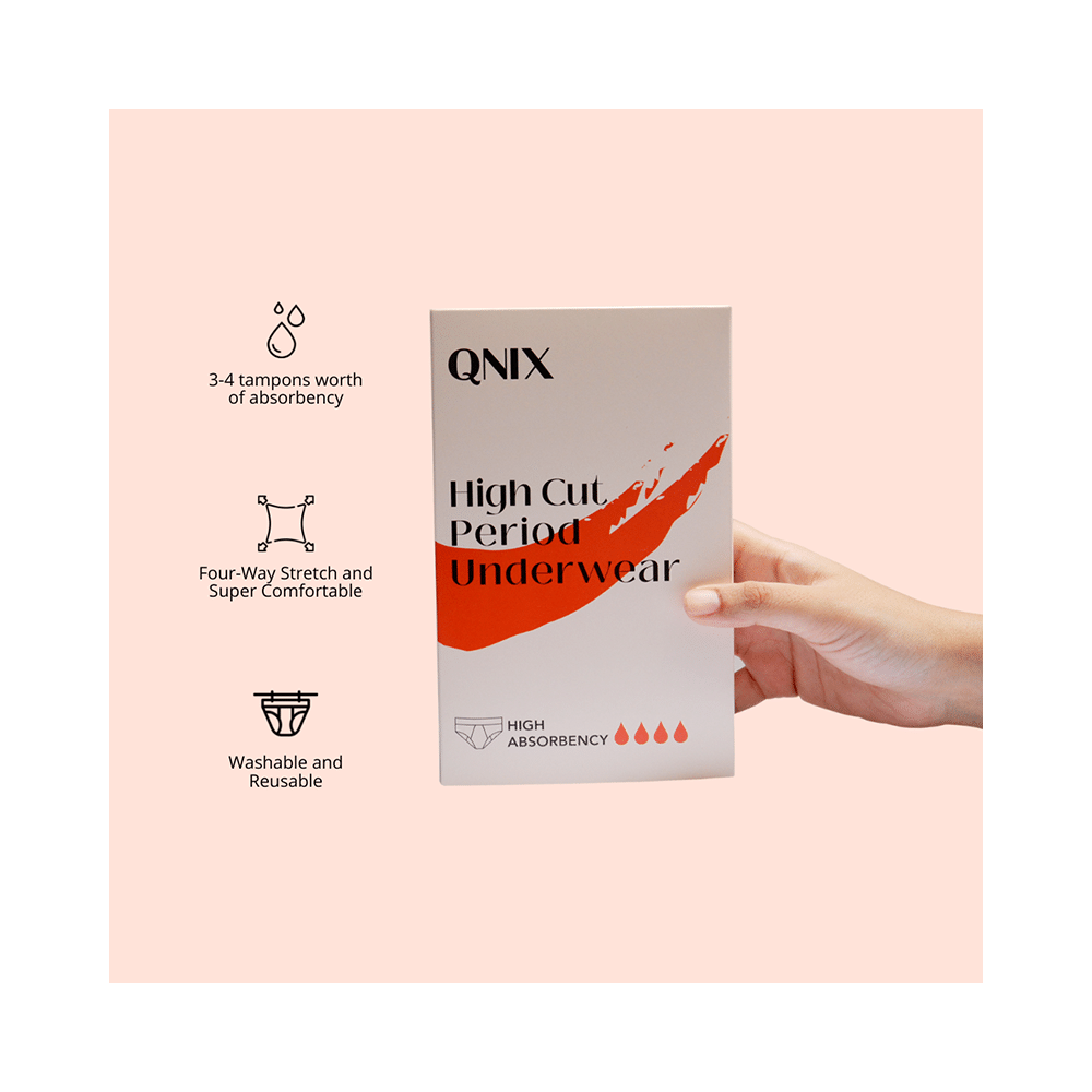 QNIX High Cut Period Underwear Small Black - Image 4