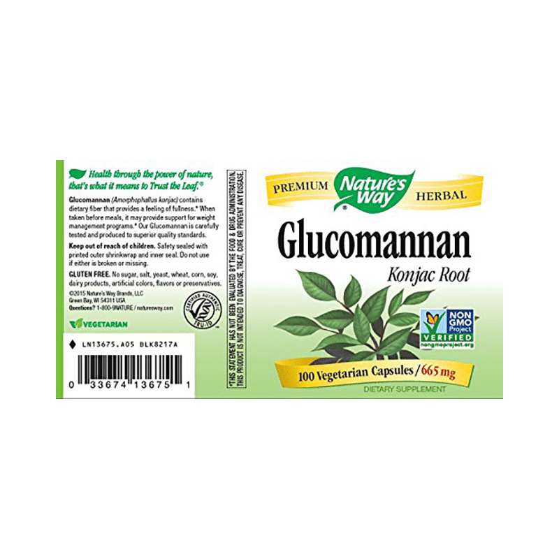 Nature's Way Glucomannan Konjac Root 665mg Vegetarian Capsule - Image 3