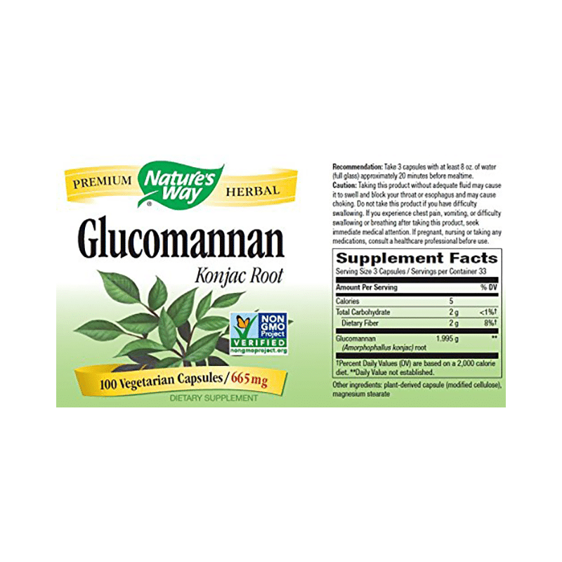Nature's Way Glucomannan Konjac Root 665mg Vegetarian Capsule - Image 2
