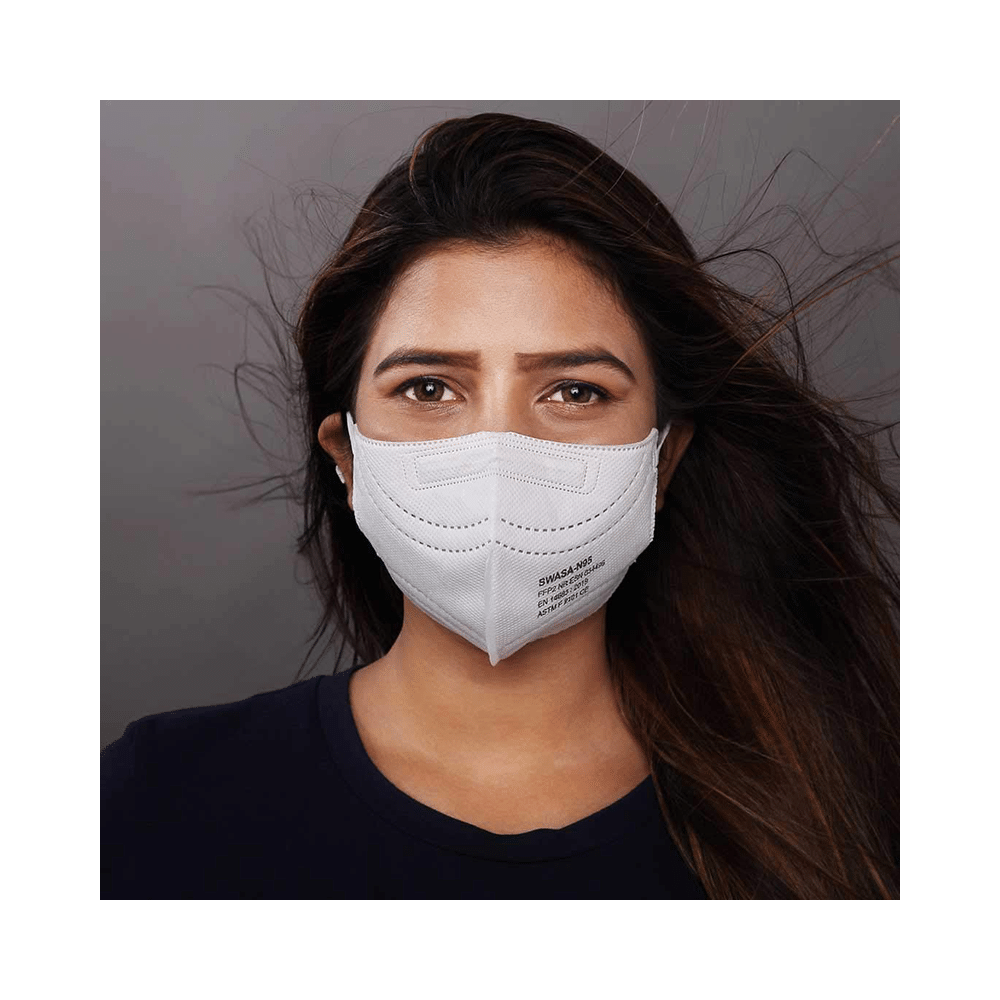 Swasa PM 2.5 N95 FFP2 Anti-Pollution Face Mask White - Image 5