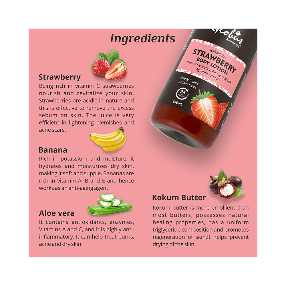 Globus Naturals Strawberry Body Lotion - Image 2