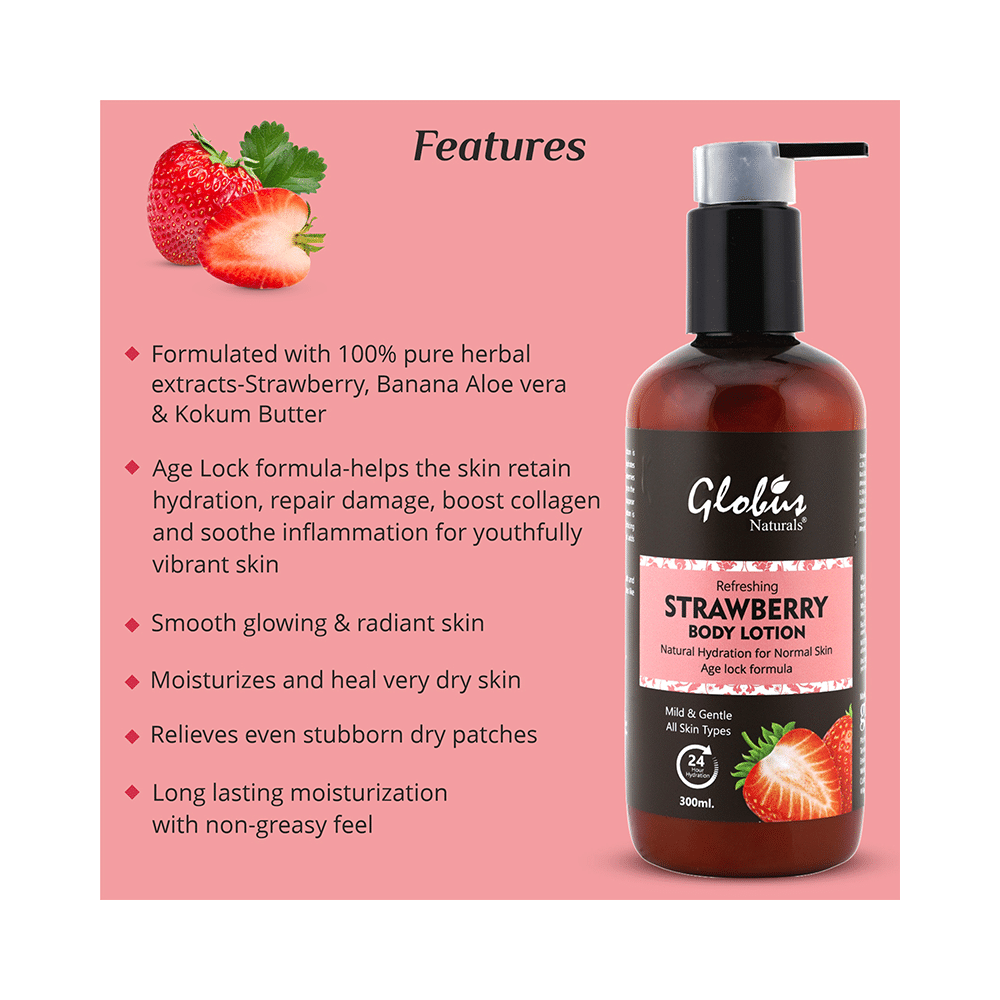 Globus Naturals Strawberry Body Lotion - Image 3